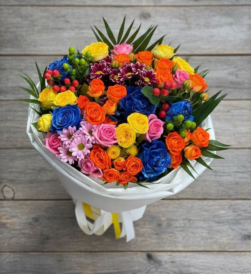 Букет цветов из: Розы и Хризантемы в Таловой