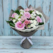 Букет цветов из:  Герберы, Альстромерии и Хризантемы #REPLACE_PRED# Таловой