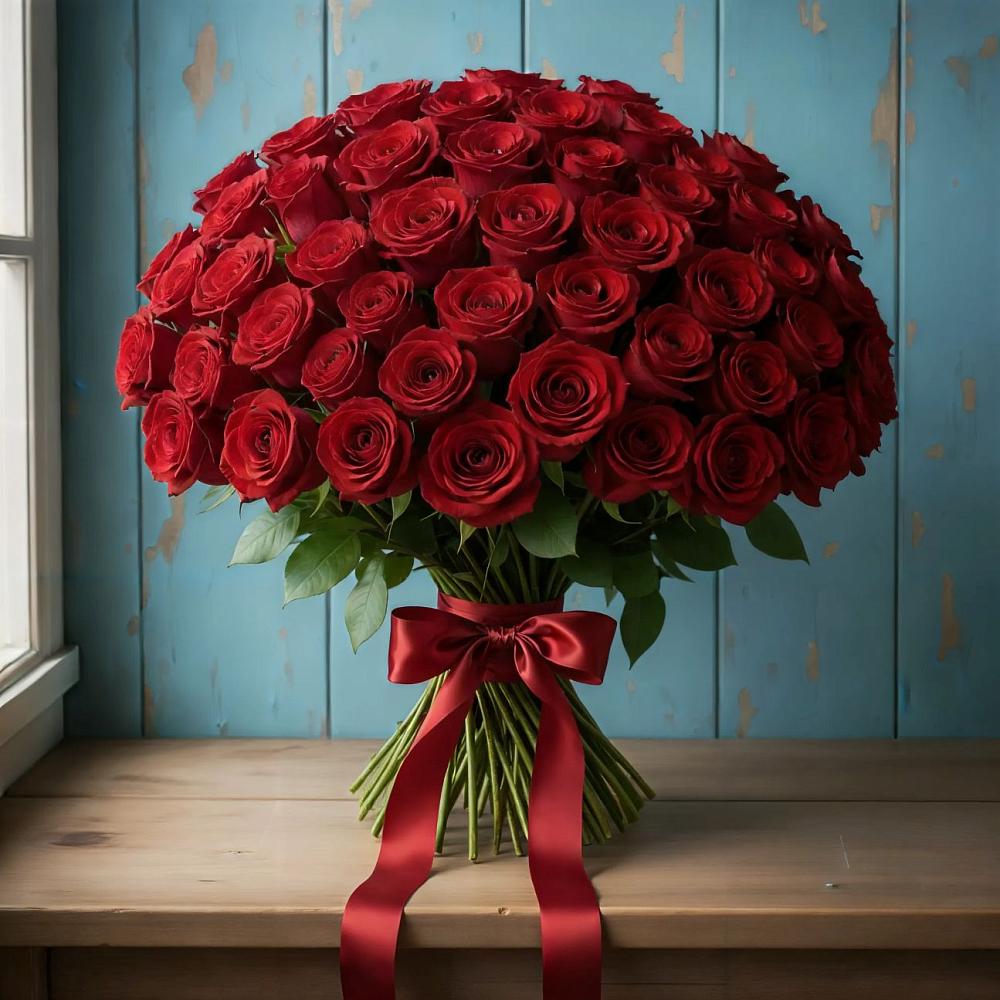 Букет Красные розы Блэк Меджик в Таловой