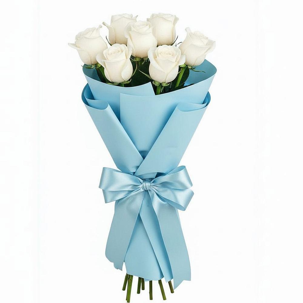 Букет 7 белых роз Проуд в Таловой