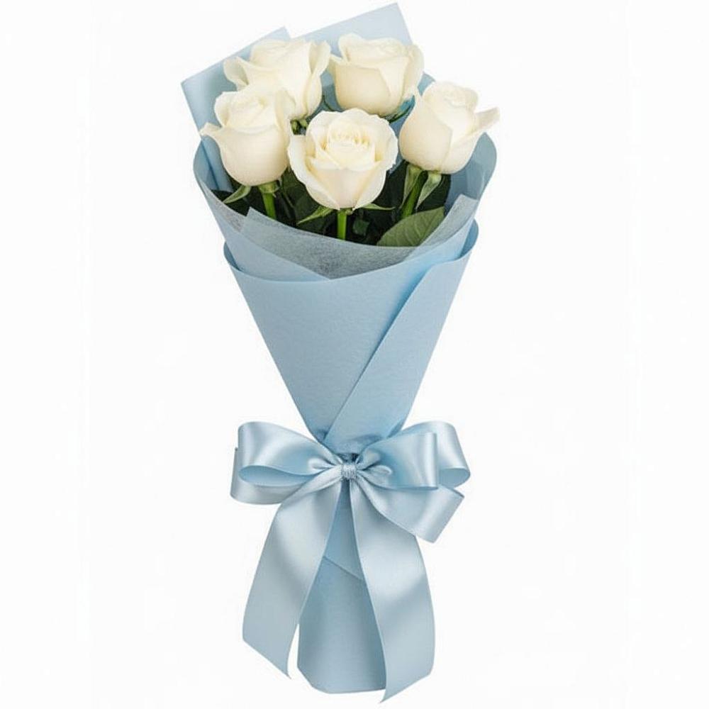 Букет 5 Белых роз Проуд в Таловой