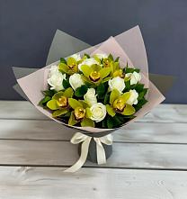 Букет цветов из:  Орхидеи и Розы в Таловой