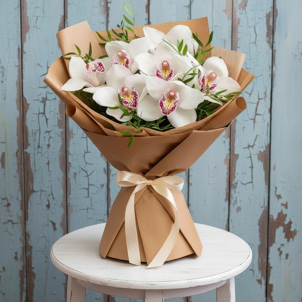 Букет цветов из: Орхидеи и Розы в Таловой