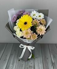 Букет цветов из:  Розы, Герберы и Хризантемы в Таловой