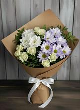 Букет цветов из:  Хризантемы и Розы в Таловой