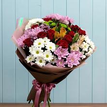 Букет цветов из:  Розы, Хризантемы и Альстромерии в Таловой
