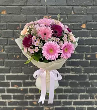 Букет цветов из:  Герберы и Хризантемы в Таловой