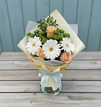 Букет цветов из:  Герберы, Розы и Хризантемы #REPLACE_PRED# Таловой
