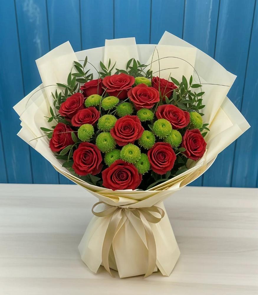 Букет цветов из: Розы и Хризантемы в Таловой