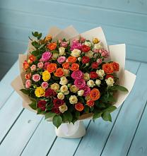 Букет Микс из разноцветных кустовых роз #REPLACE_PRED# Таловой